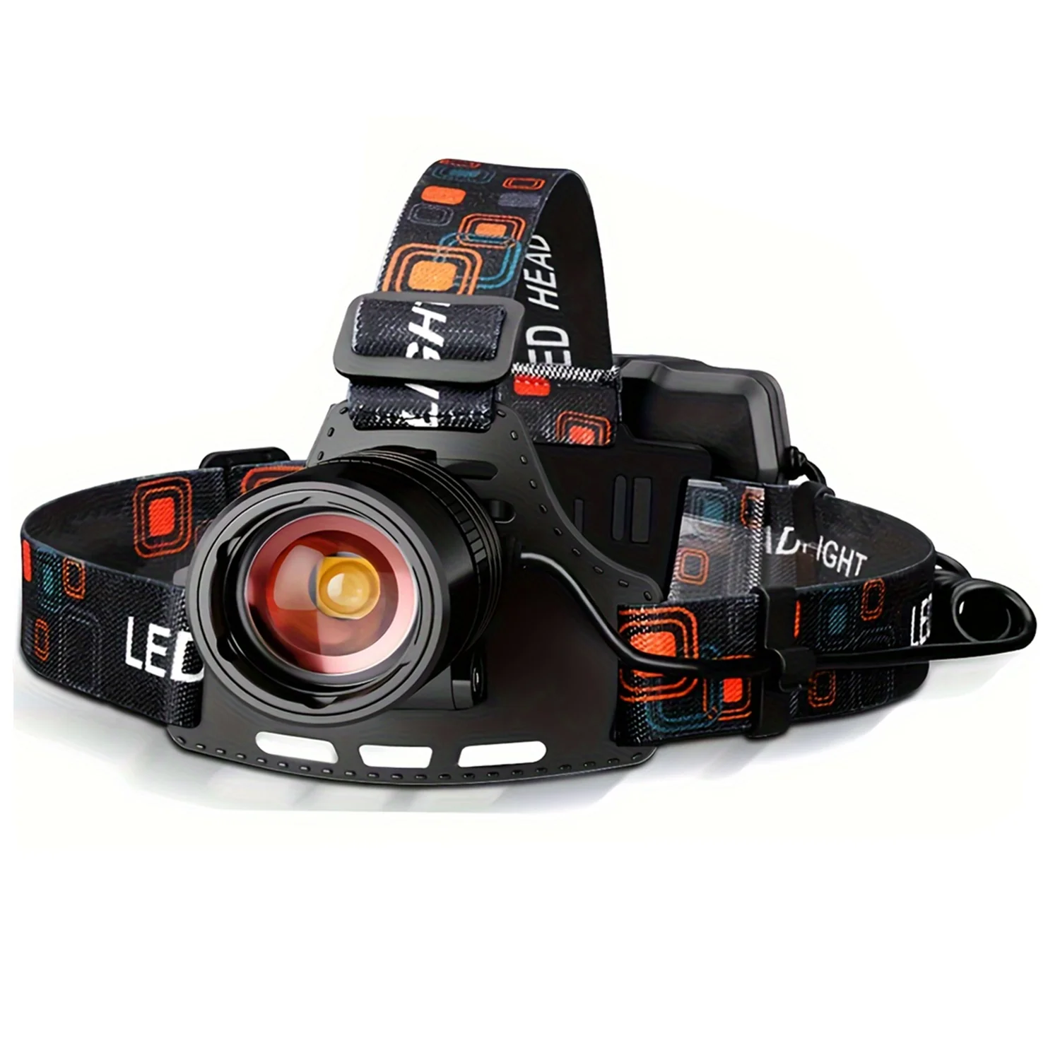 LED Headlamp, 6 Modes Rechargeable High Lumens Headlights with Warning light for Working Emergency Miners 3 Batteries Includes