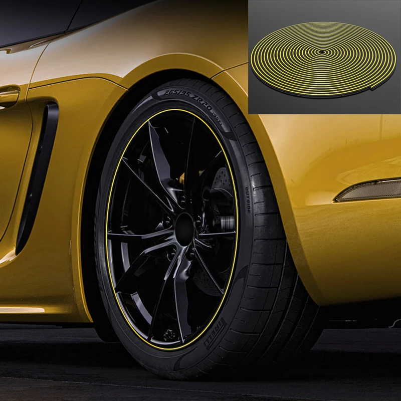 Car hub decorative strip tire protection ring anti-collision strip Rubber decorative sticker protection