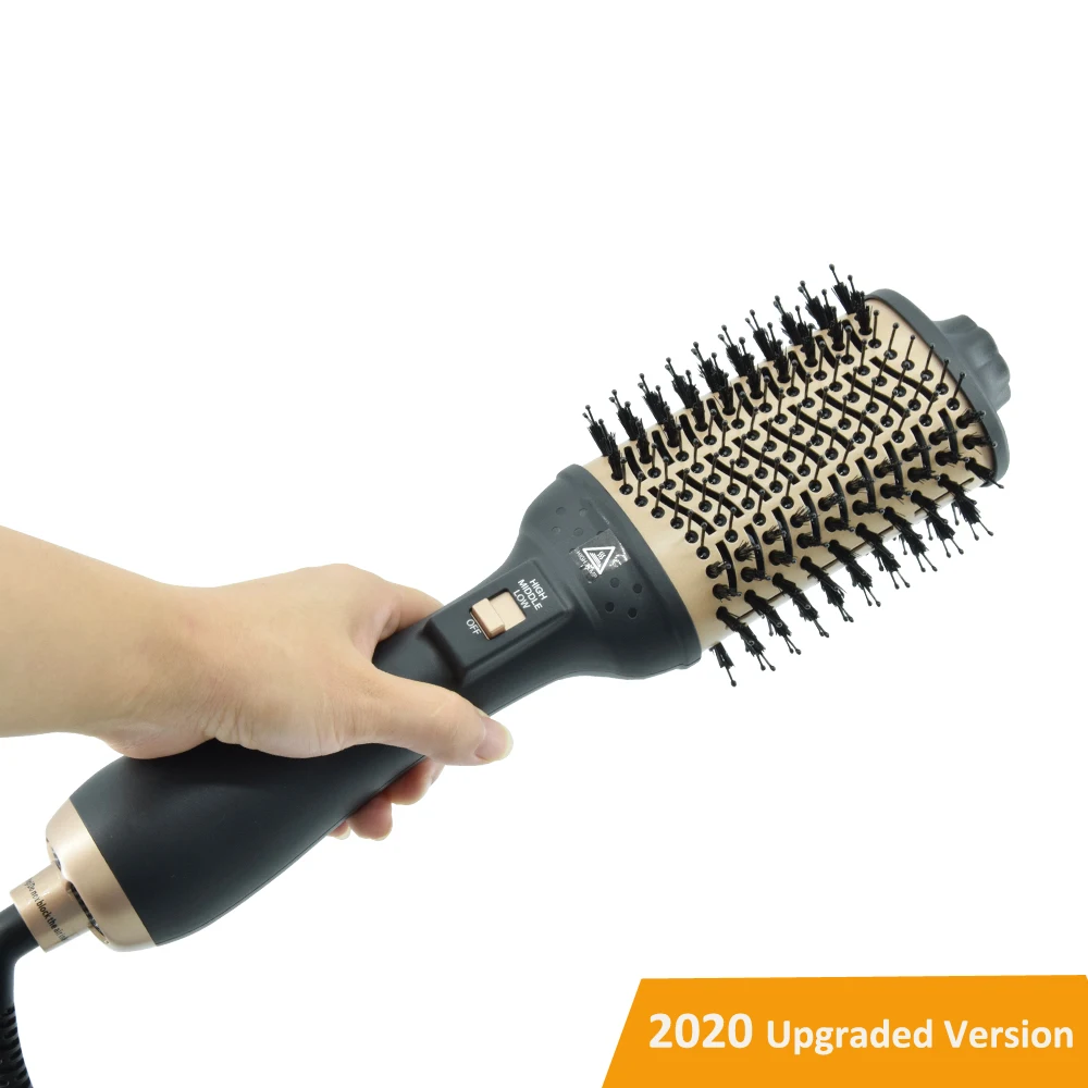 
2020 Newest Private Patent Hot Air Brush One-Step Hair Dryer Brush with Smaller Handle 