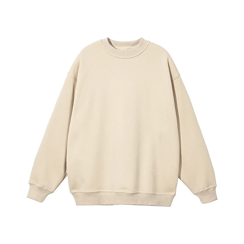 OEM blank french terry fleece custom crewneck oversized sweatshirt 100% cotton drop shoulder luxury men hoodies clothing 2024