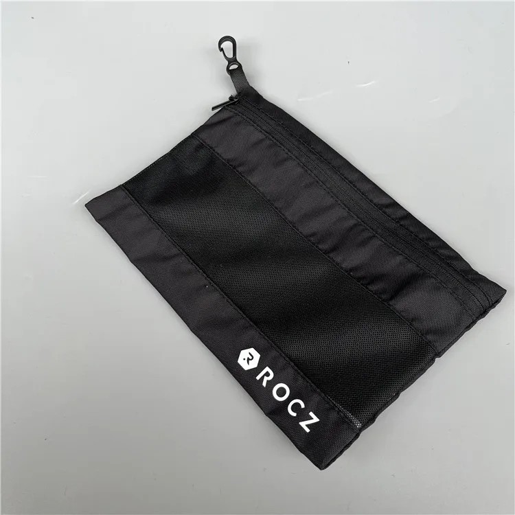 custom kneelet soccer socks packaging zipper bag / custom knee mat packaging nylon mesh zipper pouch bag for soccer shin guards