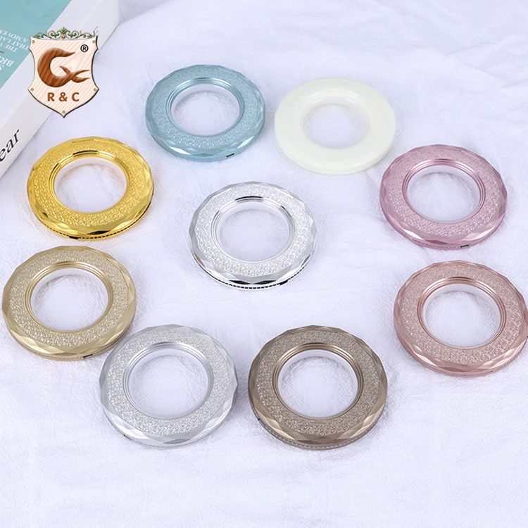  Hot Sale Curtain PP Plastic Diamond Rings Home Decor Fancy Colorful Grommet Eyelet Accessories