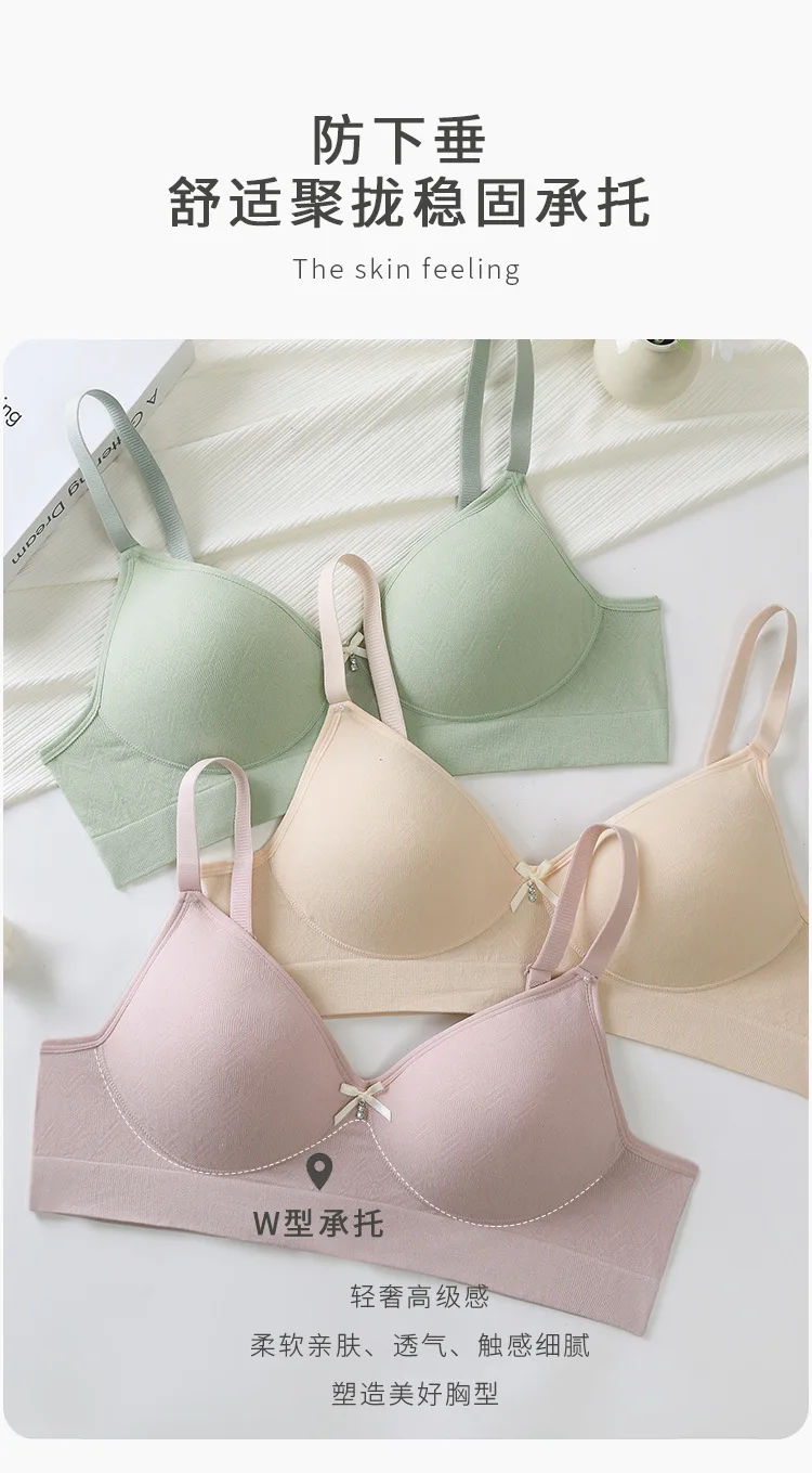 indian girl sexy tube top Back Buckle ladies tube bra and underwear seamless cotton Fixed cup tube top bra Briefs panties set