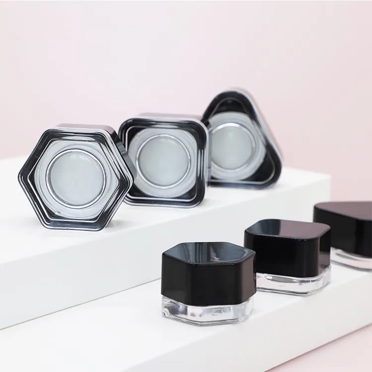 3g 5g 7g 9g white clear black glass matt gloss packaging cosmetic Hex  child proof glass jar for the eye cream with CR Cap