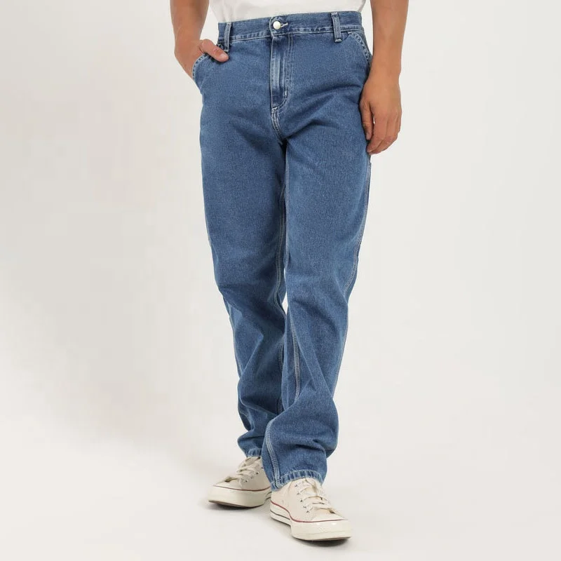 Urban street wear jeans with straps for men custom baggy jeans manufacturers