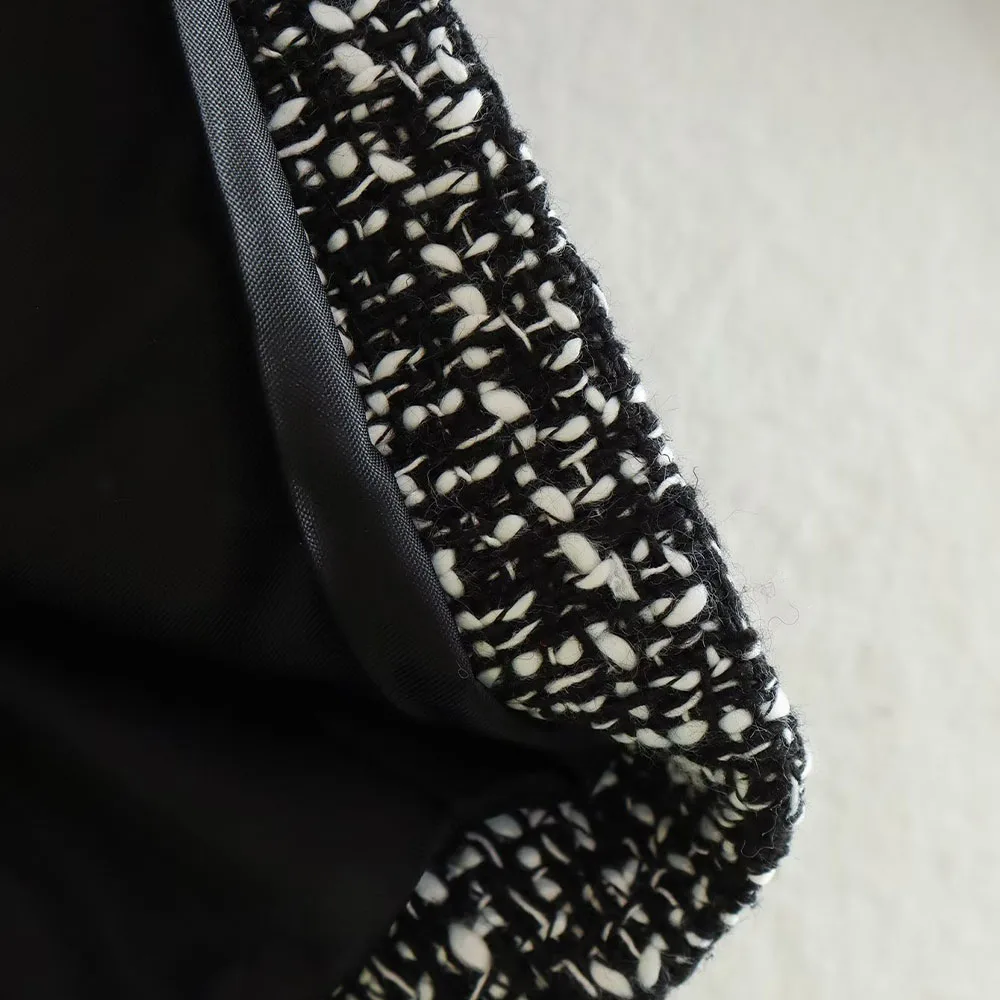 PB&ZA Women 2023 New Fashion 3 color texture small fragrance wind Coat Vintage Long Sleeve Pockets Female Outerwear Chic