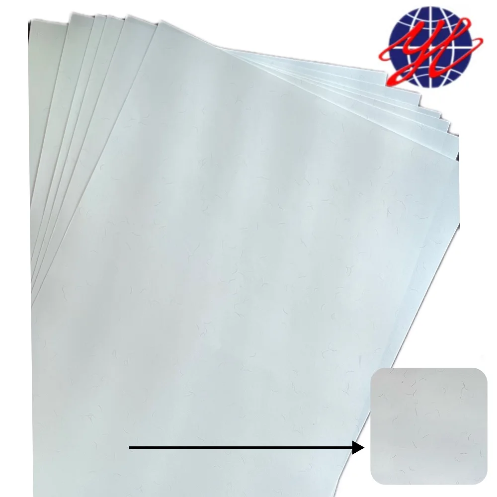A4 Custom Visible Blue and Red Fibers Security Paper Magnetic Fiber Security Paper and Full-page Plum Blossom Watermark