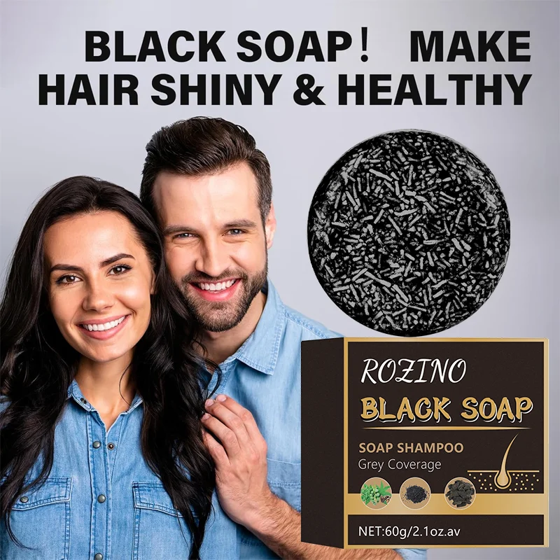 Bamboo charcoal shampoo soap oil control fluffy black hair bamboo charcoal shampoo soap, jet black and shiny hair