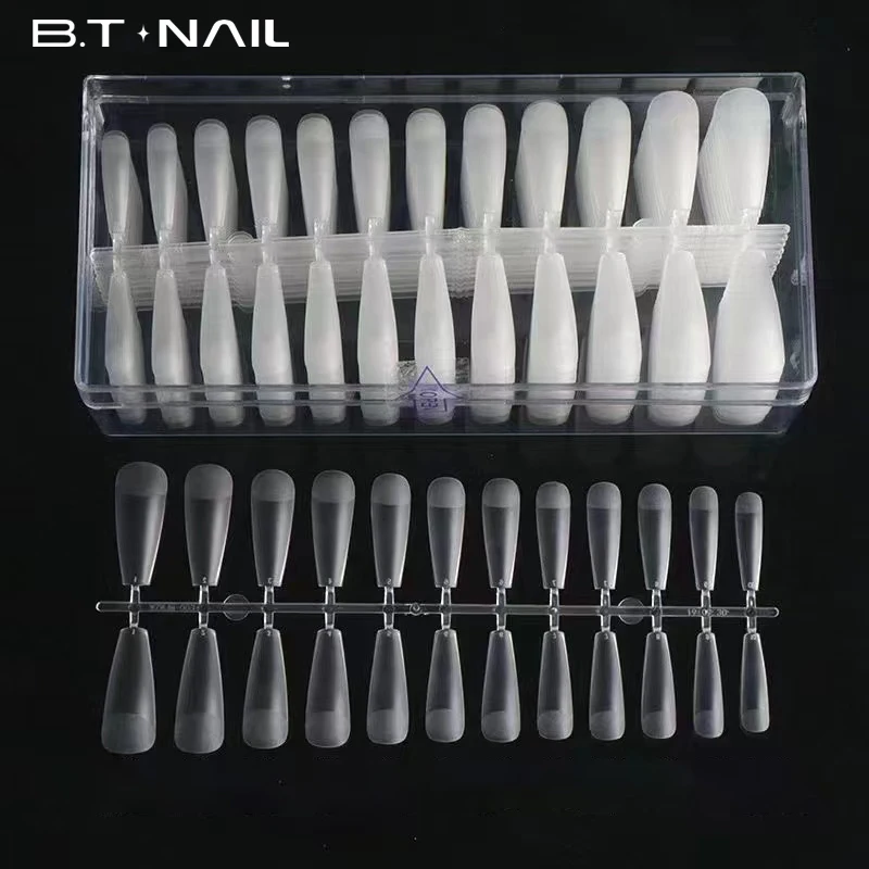 Factory price low moq gel x full nail curved press on nails soft gel long nail tips