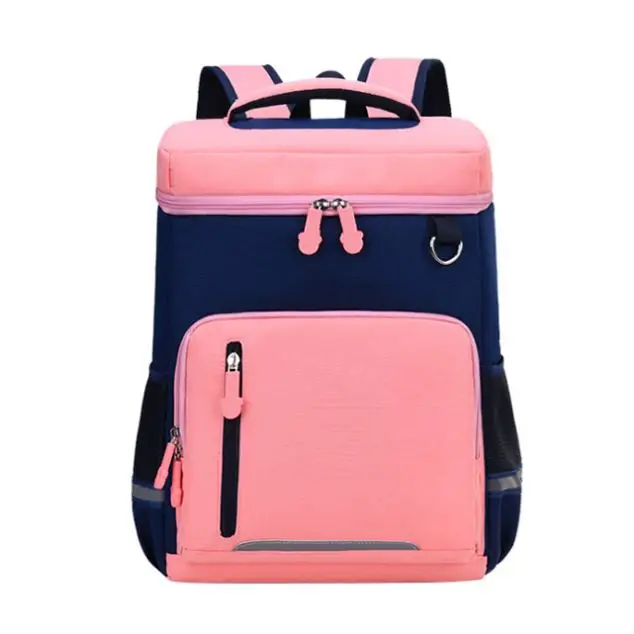 Girls High Capacity Colorful Backpack Pink Bookbags Trolley School Bags For Kids