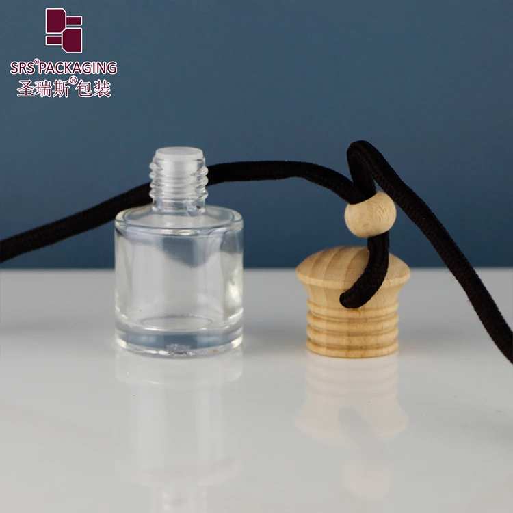 Round Shape Hanging Empty Car Perfume Air Freshener 8ml Glass Bottles diffuser bottle
