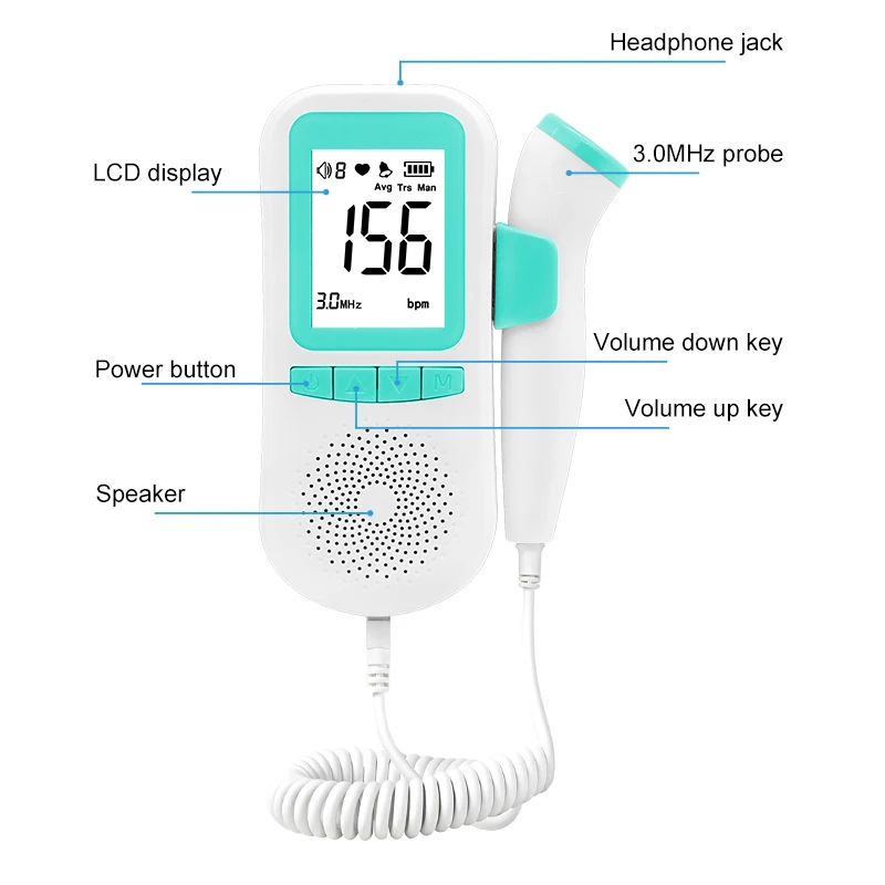 Ультразвуковой прибор высокой четкости без излучения для беременных женщин портативный монитор сердцебиения доплеровский Фетал