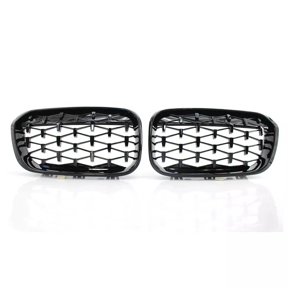 Newly Listed ABS Plastic Chrome Black Diamond  Front Bumper Grille Dual Slats Grill For BMW F20 LCI 2015 2016 2017