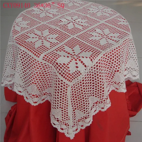 100% Cotton Plain Square 85*85cm Crochet Tablecloth
