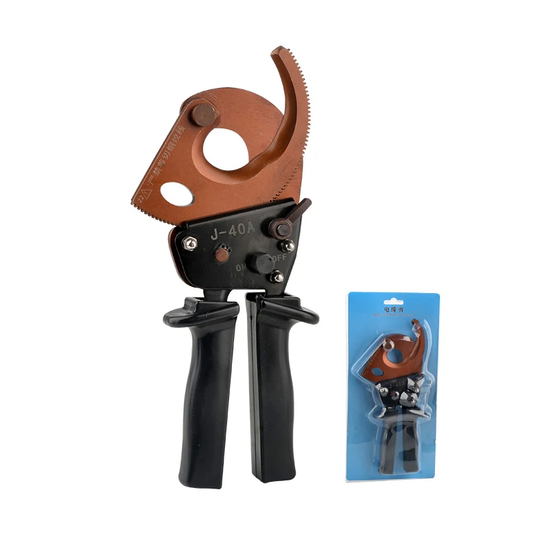 J-40A Hand Industrial Mechanical Ratchet Heavy Duty Electric Copper Aluminum Armored Power Cable Wire Cutter Cutting Tools