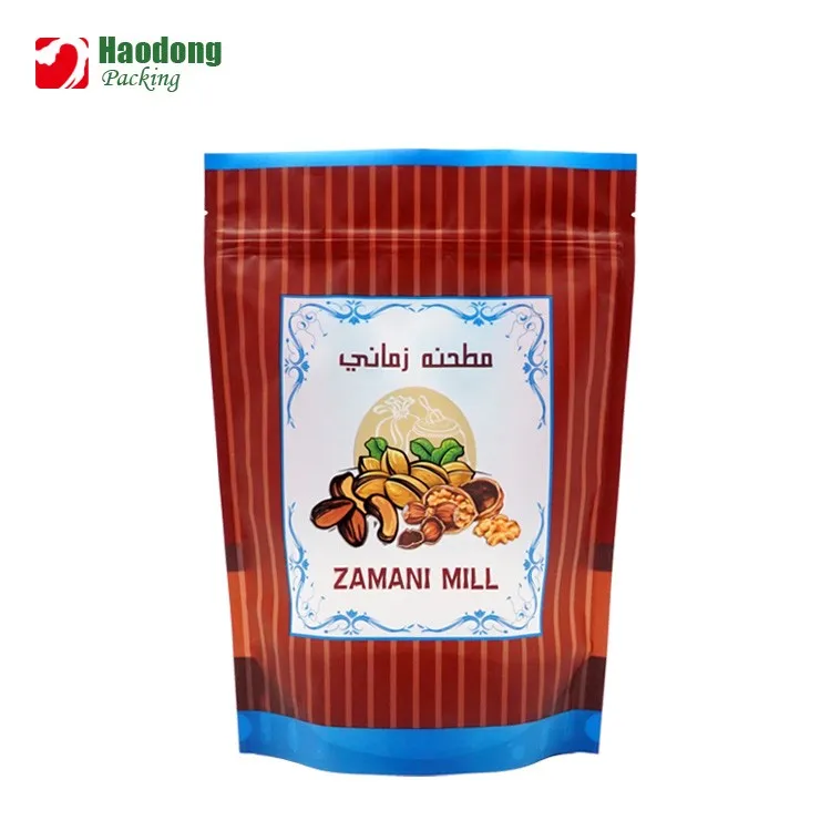 Stand Up Pouch Food Packaging Candy Biscuit Nut Aluminum Foil Bag Plastic Packaging Zip Heat Seal Bag