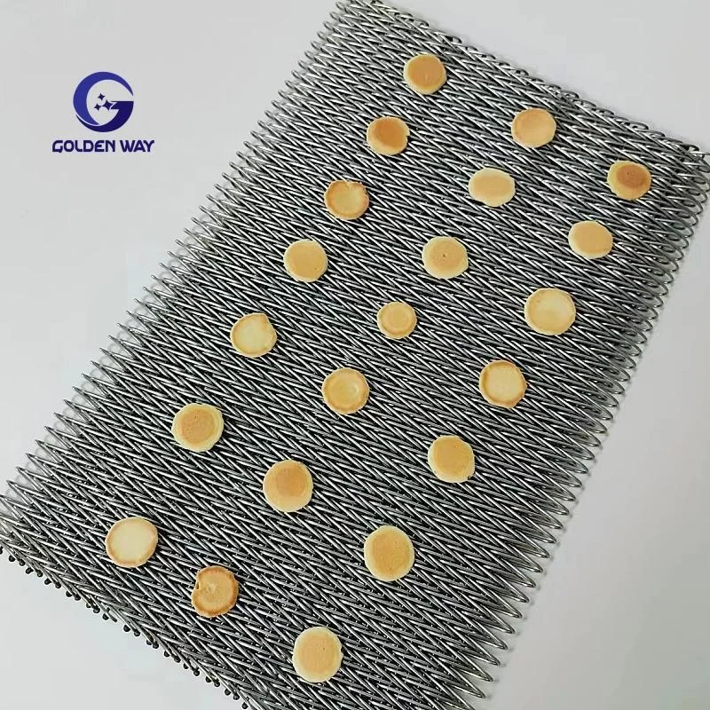 Rice Dryer Herringbone Conveyor Belt  Woven Flat Surface SS 304 Mesh Chain Conveyor Cinta Transportadura para Tunel de Calor