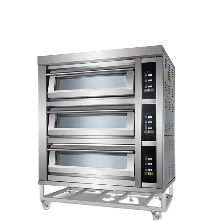 Хлебобулочная машина, оборудование для выпечки, 3 уровня, 9 лотков, инфракрасная духовка для пищи, печи для пиццы с каменной основой