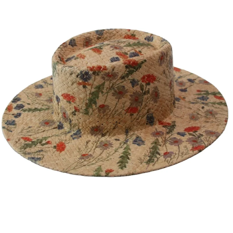 ND032  Handmade Raffia Straw Hat Body Wide  Brim Bodies Outdoor Beach Sombrero Hats Summer Sun Cap