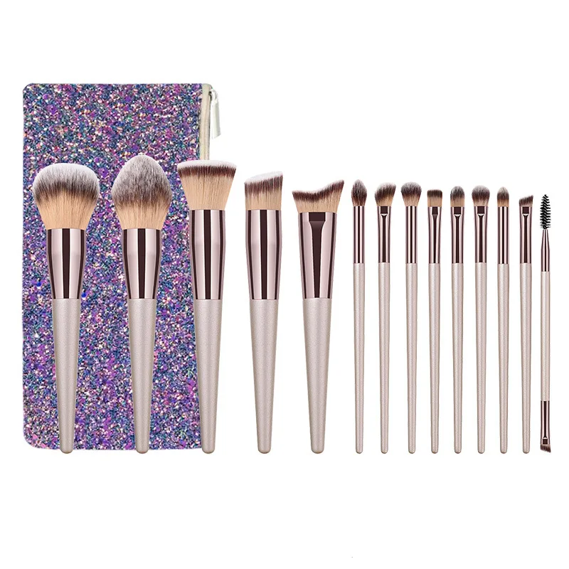 
10 Pcs and 14 Pcs Professional Natural Hair Makeup Brushes Hot Sale Cosmetic Tool Makeup Brush Set 