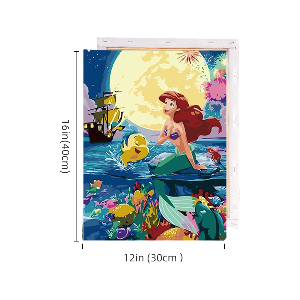 Hot Sale Mermaid Oil Painting By Number Kits On Canvas DIY Framed Acrylic Paint Custom Paint By Number For Wall Decor