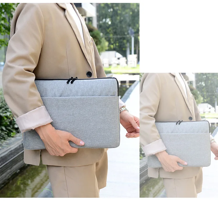 Promotional Simple Pure Color Velvet Lining Briefcase Business Tablet Notebook Computer Waterproof Laptop Bag Case Sleeve
