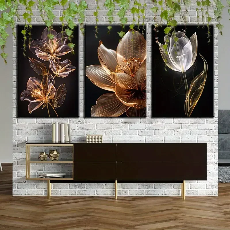 Modern Luxury Flower Painting canvas wall art poster and prints decoration flower painting For Living Room Cuadros home Decor