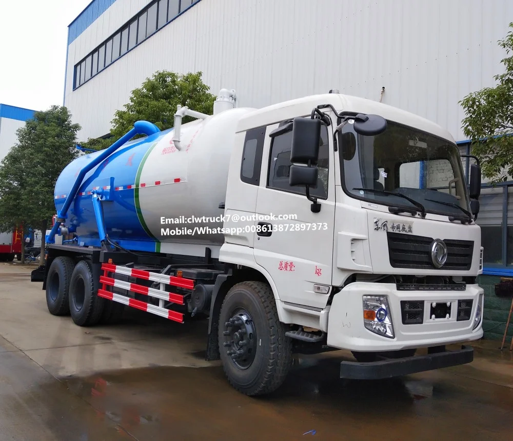 Dongfeng 6x4 вакуумные грузовики для отсасывания сточных вод 15000 литров вакуумный насос Автоцистерна