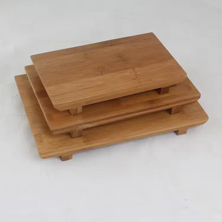 Wholesale Customized High Quality Rectangle Wholesale Japanese Sushi Holder Stand Bamboo Sushi Plate