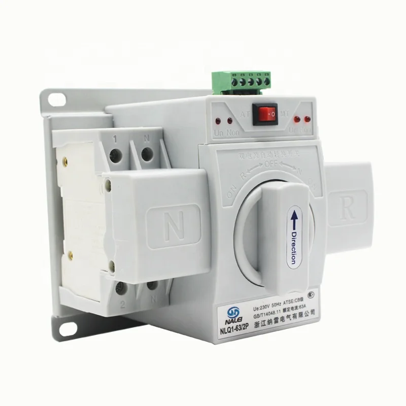 230V Automatic / manual switching  NLQ1-63/2P ATS 63A  220V Dual power automatic transfer switch