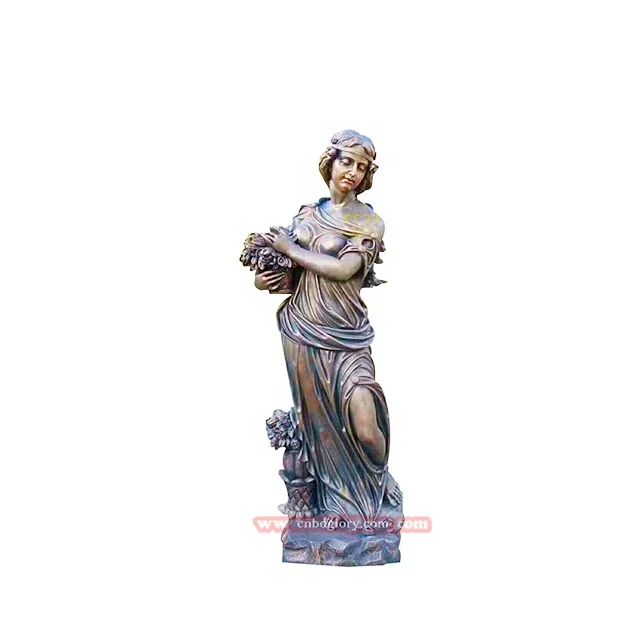Outdoor Luxury garden plaza Street Landscape Design metal art Sculpture Bronze four seasons Goddess Statue