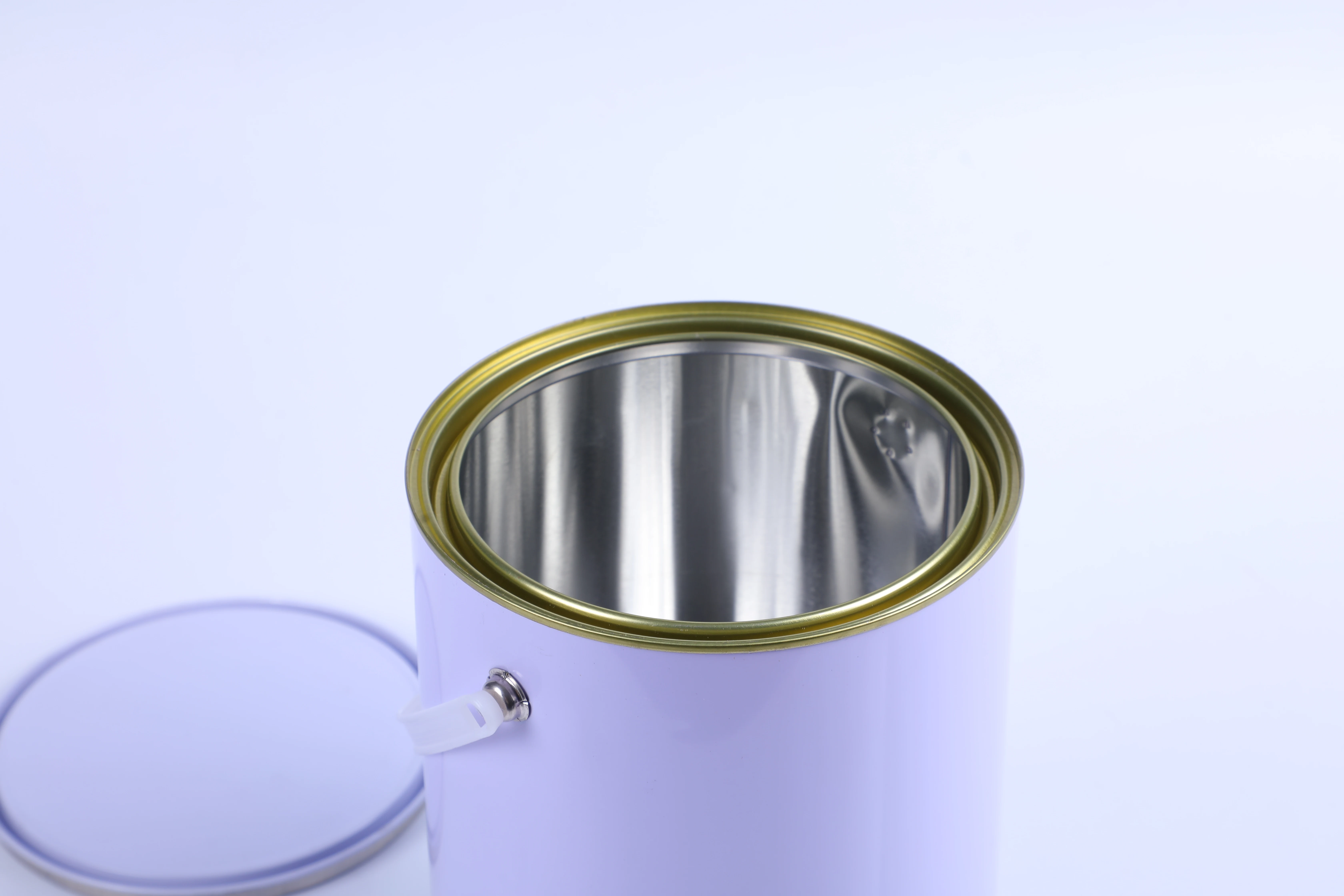 
5L small round paint tin can container press tin can with lid 