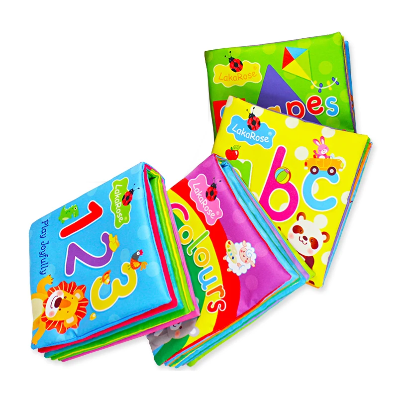 New Arrival Alphabetic Numbers Cartoon Early Baby Learning Clothes Books Soft Fabric Puzzle Cloth Book For Kids