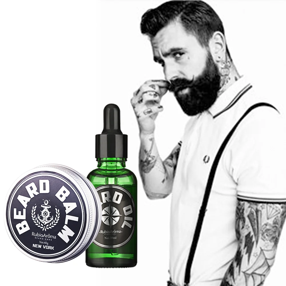 Huati Sifuli RubioAroma Custom Logo Essential Grooming And Care Men Beard Private Label Oil Mens Beard Growth Oil Set