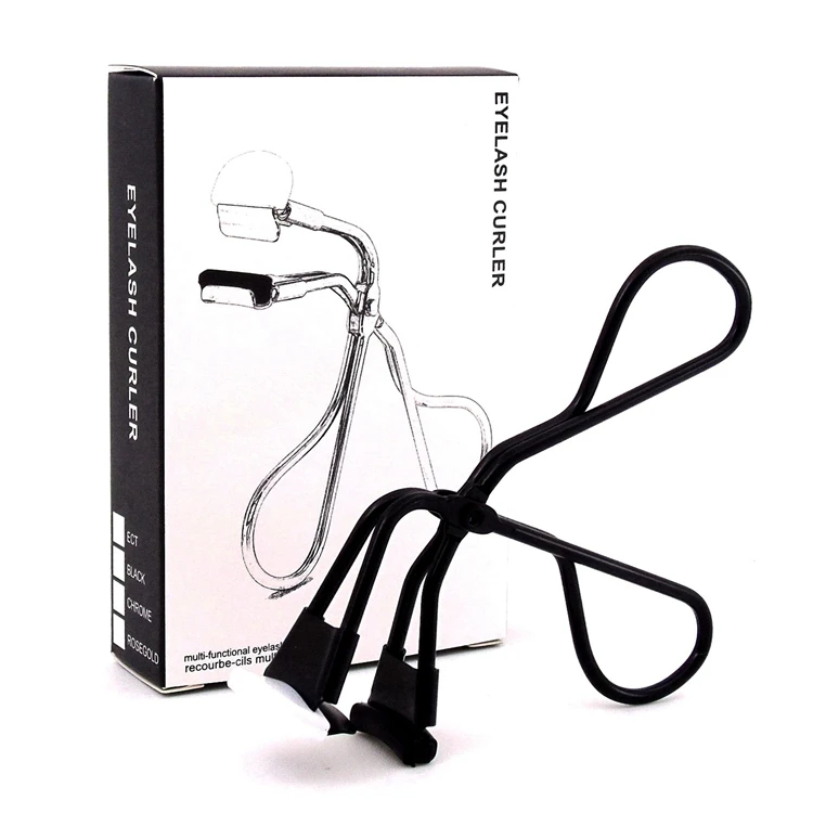 Private Label Rose Gold Partial Mini Eyelash Curler Customizable Cute Silver Black Eyelash Extension Curler with Gift Box