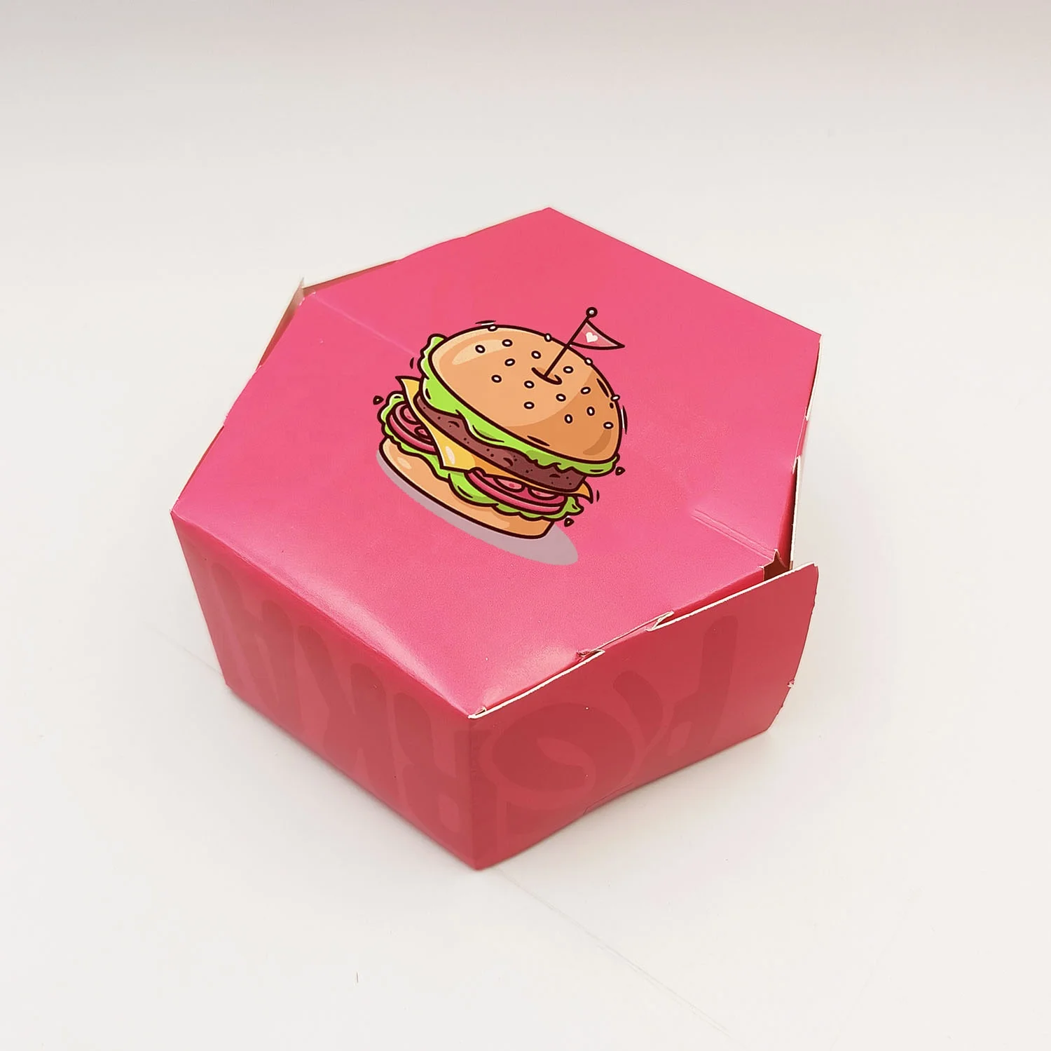 New Style Unique Burger Box Custom Your Own Logo Pink Food Container Hamburger Box