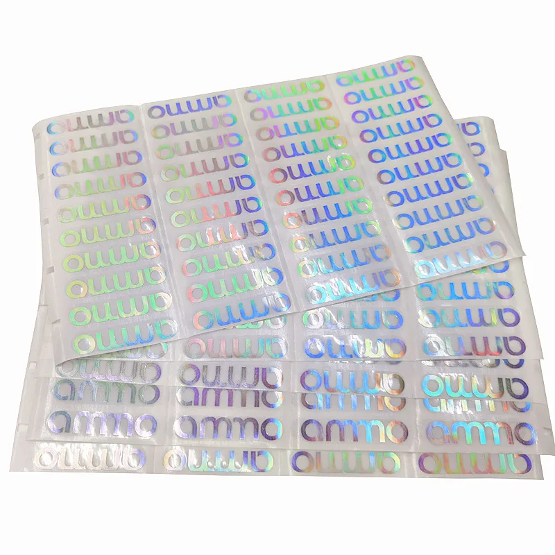 Custom Decorative A4 Hologram Roll Die Cut Clear Stickers Waterproof Logo Printed Packing Laser Film Holographic Adhesive Label