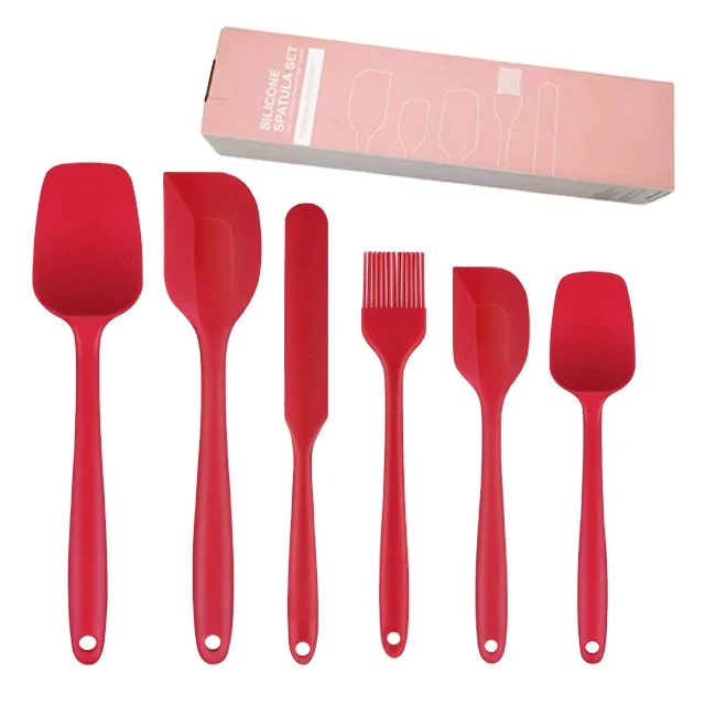 Оптовая продажа с фабрики 6 штук в 1 Набор 8 цветов кухонная утварь кухонные принадлежности Кухонные гаджеты шпатель резиновый комплект Силиконовые шпатели набор