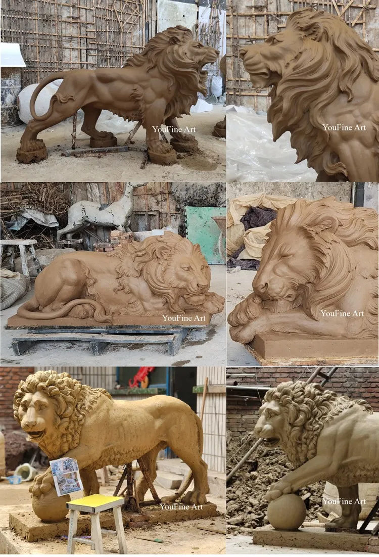 bronze lion statue