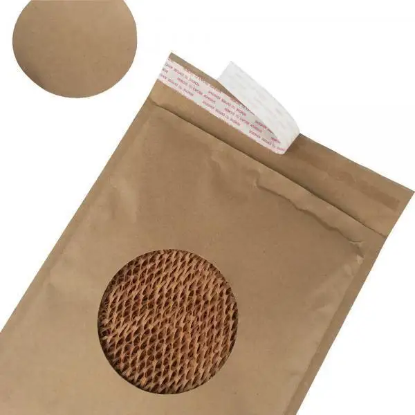 100% Recycled Biodegradable Kraft Paper Cushioning Protected Padded Envelopes Natural Honeycomb Padded Envelopes