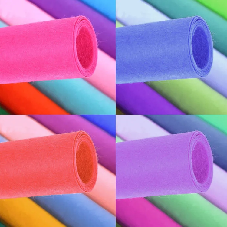 Lowest Price High Quality Felt Fabric Roll Pieces Industrial Felt Polyester Non Woven Colorful Felt