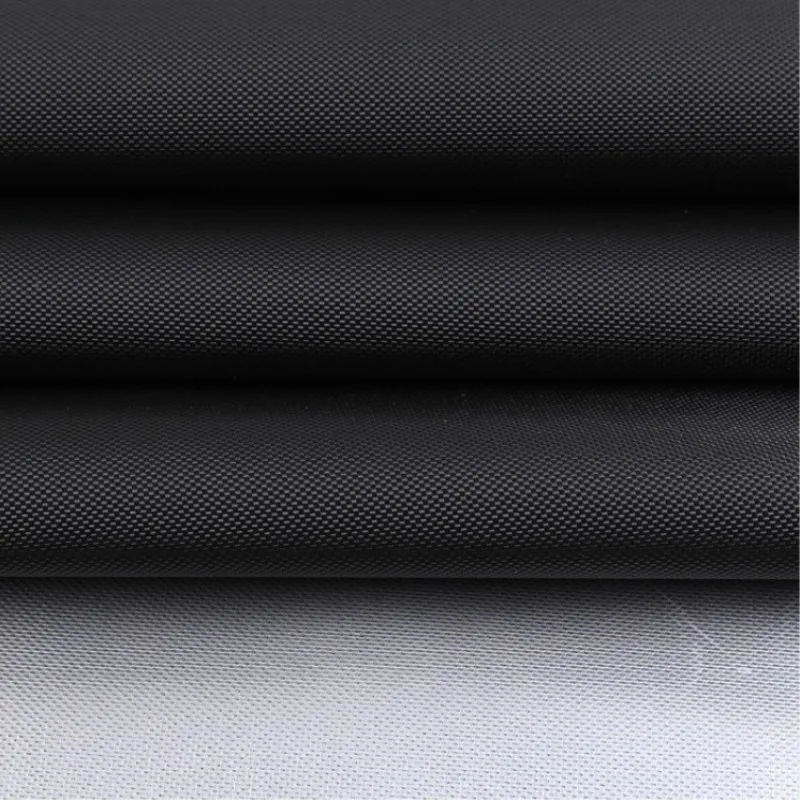 Silver PU coated cheap black oxford upf50+ waterproof shelter awning tent fabric