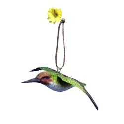 decorative metal wings flying wooden hummingbird wood bird