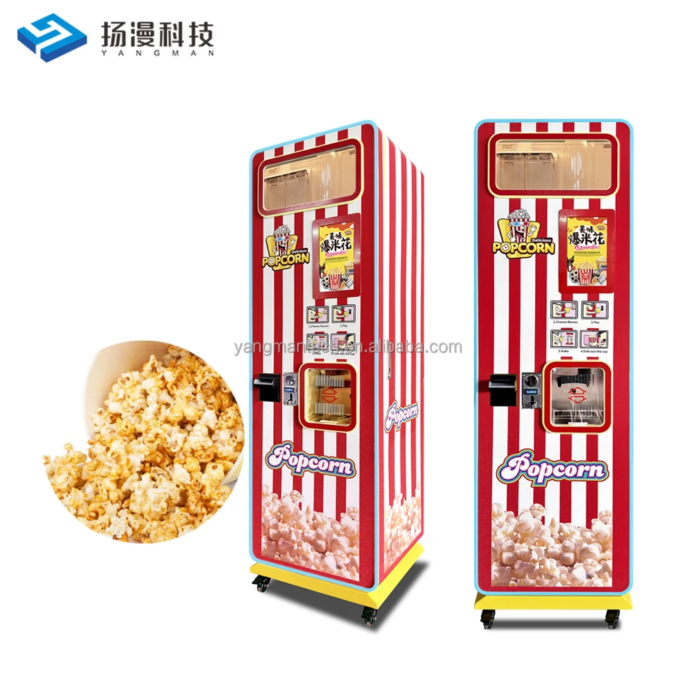 New Design Fast Food Coin Operated Popcorn Vending Machine Professional Automatic with Credit Card Payment
