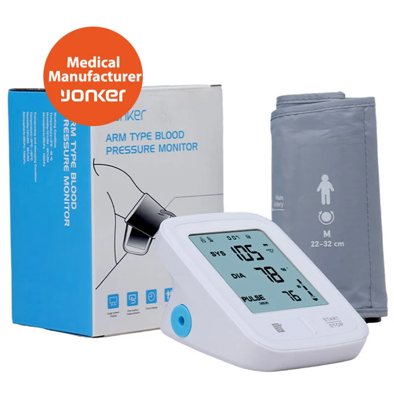 Household medical devices Yonker Manufacturer heart rate Digital Upper Arm Blood Pressure monitor digit tensiometro BP machine