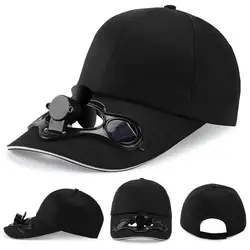 Wholesale Camping Hiking Peaked Fan Cap Custom Logo Sports Hat Summer New Trucker Baseball Cap Solar Sun hat with fan