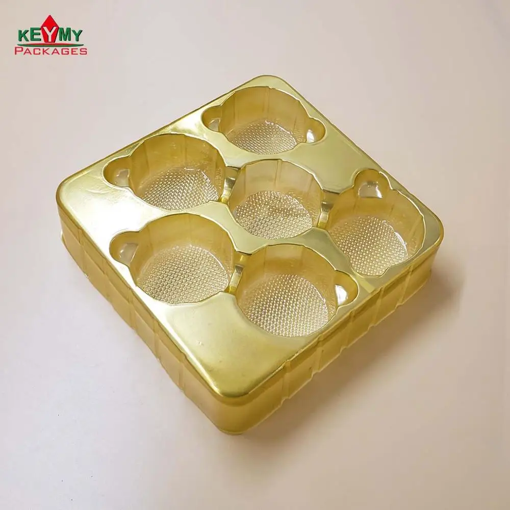 customize gold PET tray, safety for food with lab approval,  cookie tray in Shenzhen