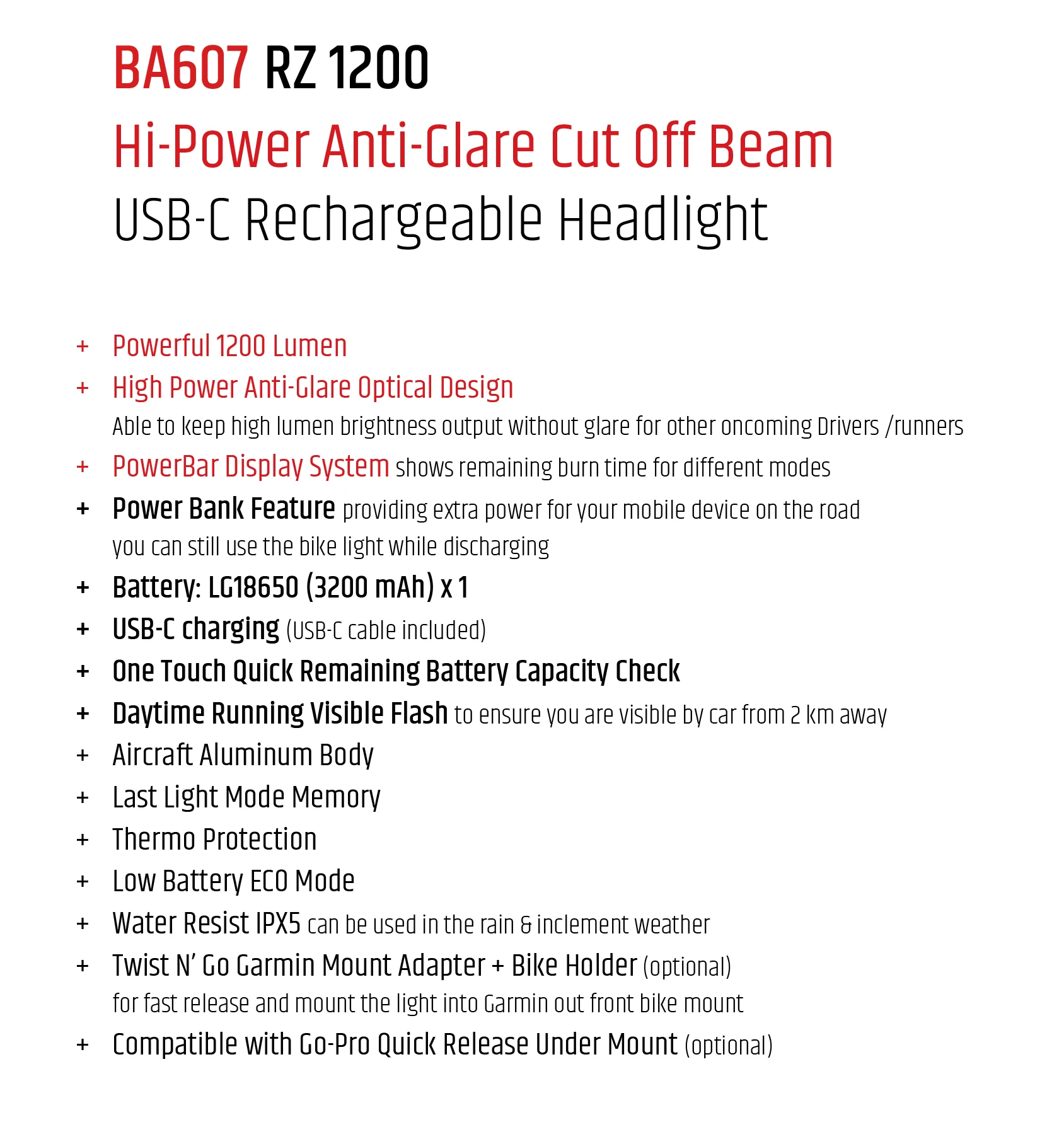 Bike Accessories Super Bright 1200LM Rear Front Light USB Rechargeable Road Mountain Waterproof LED Bicycle Light