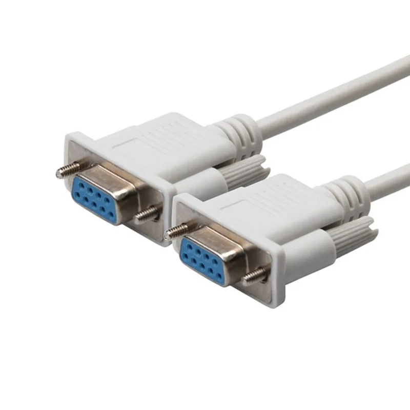 DB9 Pin Female to Female Connector Serial Null Modem Cable RS232 to RS-232 Extension Cable 9Pin Adapter Cable