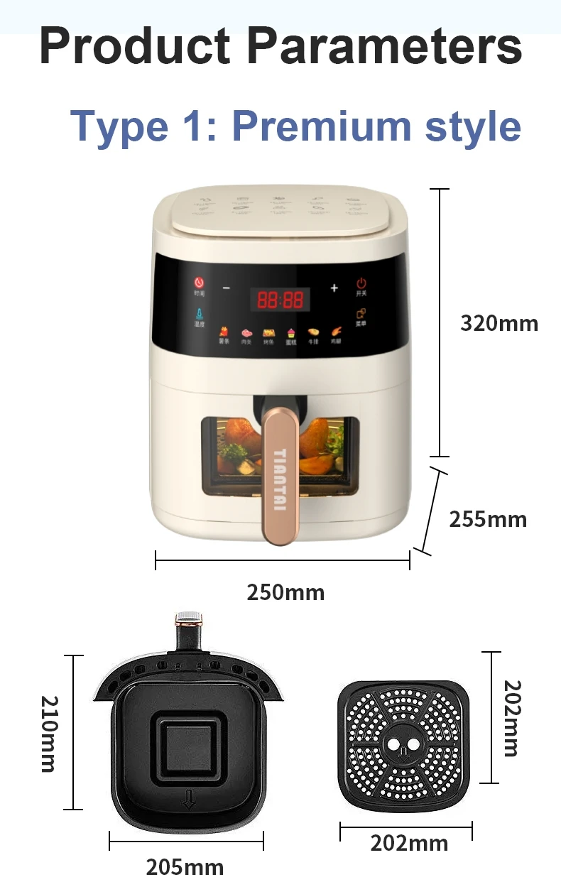 Smart Kitchen Appliances Air Deep Fryer Electric Oven Toaster Lcd Display Fryer Freidora De Aire Nin Ja Air Fryer
